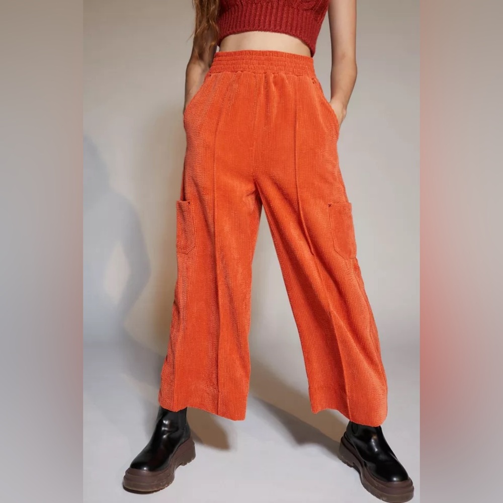 Urban Outfitters Orange Drapey Corduroy Wide Leg Pant - Size S